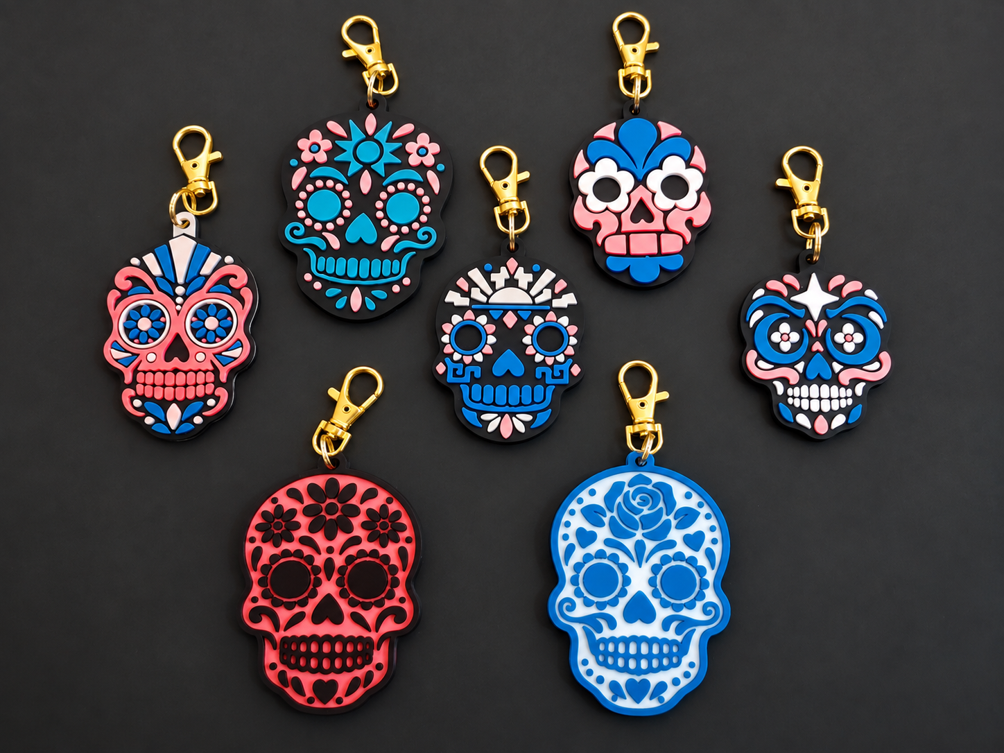 MerchWT sugar skull bag charm collection